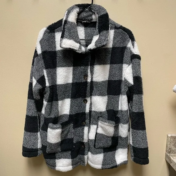 SHEIN Jackets Coats Plaid Fleece Shacket Poshmark - Main Image